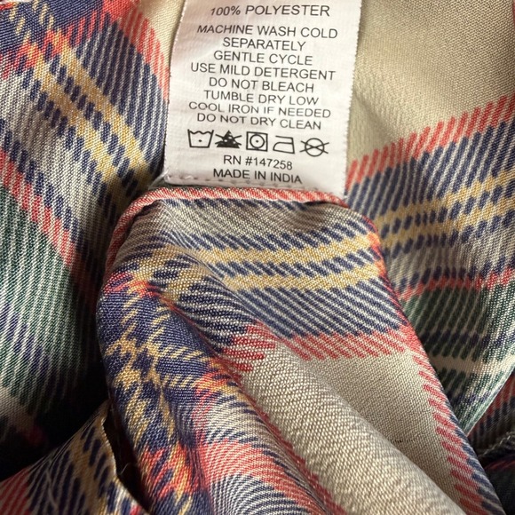 Simply Southern Plaid Tiered Dress Womens Small Boho Preppy Green Red Tartan - Picture 7 of 8